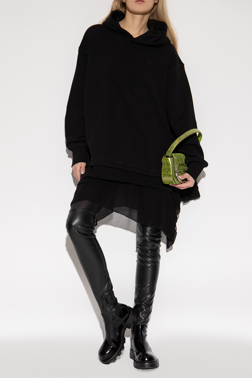 Women's D-Hammer-Glossy over-the-knee boots | Black | Diesel